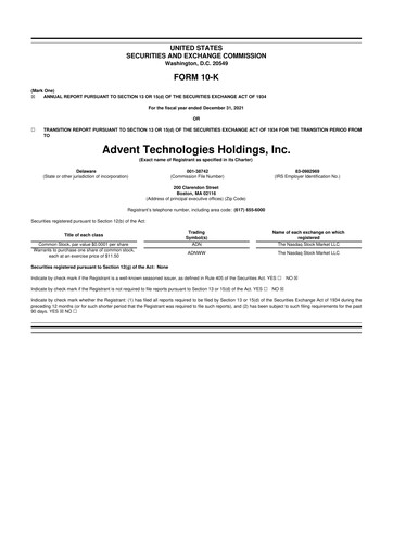 Thumbnail Advent Technologies 10-K Annual Report 2021
