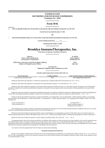 Thumbnail Eterna Therapeutics 10-K Annual Report 2021