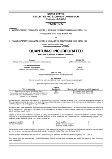 Thumbnail Quantum-Si 10-Q Quarterly Report FY2022 