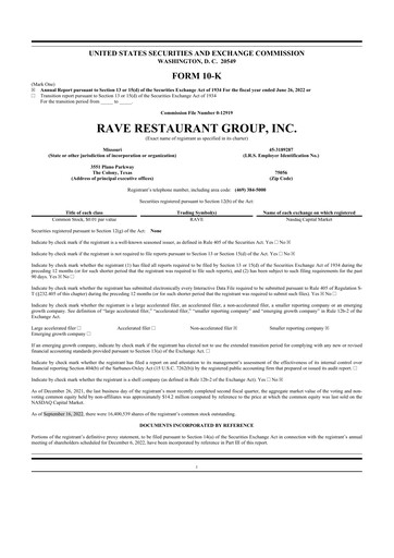 Thumbnail Rave Restaurant Group 10-K Annual Report 2022