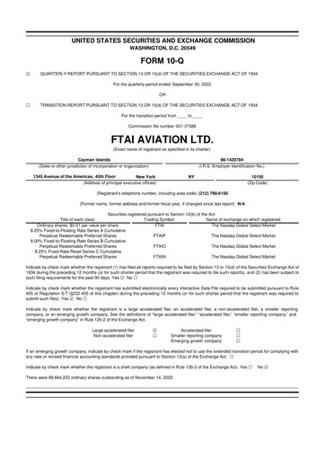 Thumbnail FTAI Aviation 10-Q Quarterly Report FY2022 