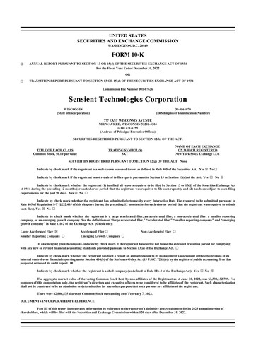 Thumbnail Sensient Technologies
 10-K Annual Report 2022