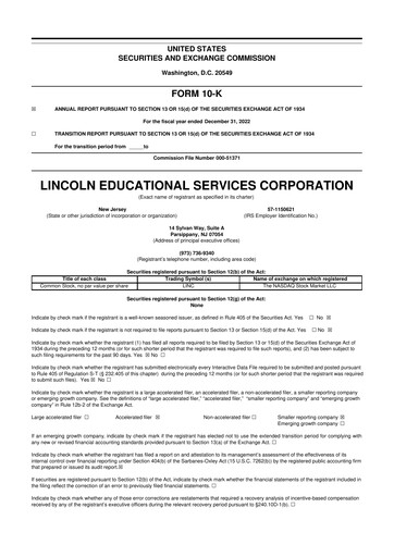 Vorschaubild Lincoln Educational Services 10-K Jahresbericht 2022