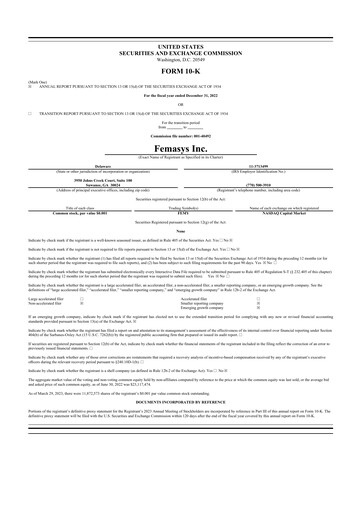 Thumbnail Femasys 10-K Annual Report 2022