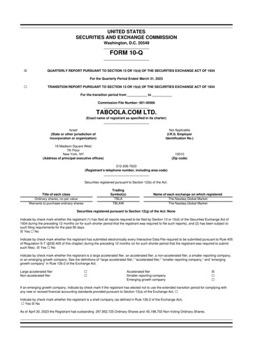Thumbnail Taboola.com 10-Q Quarterly Report FY2023 