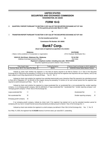 Thumbnail Bank7 10-Q Quarterly Report FY2023 