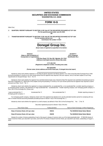 Thumbnail Donegal Group 10-Q Quarterly Report FY2023 