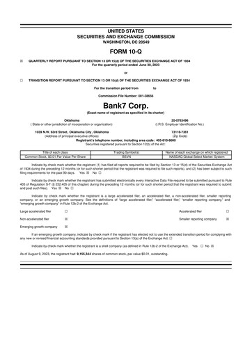 Thumbnail Bank7 10-Q Quarterly Report FY2023 