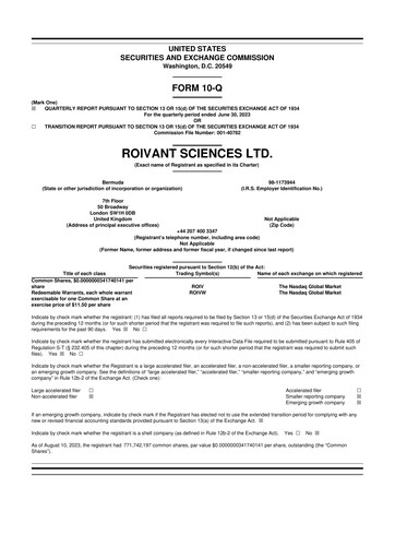 Miniature Roivant Sciences 10-Q Rapport trimestriel 2023 