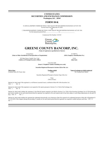 Thumbnail Greene County Bancorp 10-K Annual Report 2023