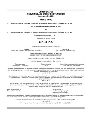 Thumbnail ePlus 10-Q Quarterly Report FY2024 