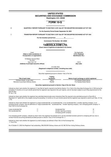 Thumbnail Taboola.com 10-Q Quarterly Report FY2023 