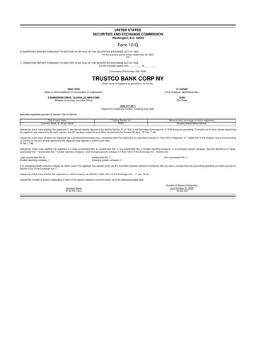 Thumbnail Trustco Bank 10-Q Quarterly Report FY2023 