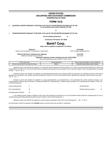 Thumbnail Bank7 10-Q Quarterly Report FY2023 