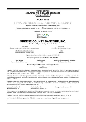 Thumbnail Greene County Bancorp 10-Q Quarterly Report FY2024 