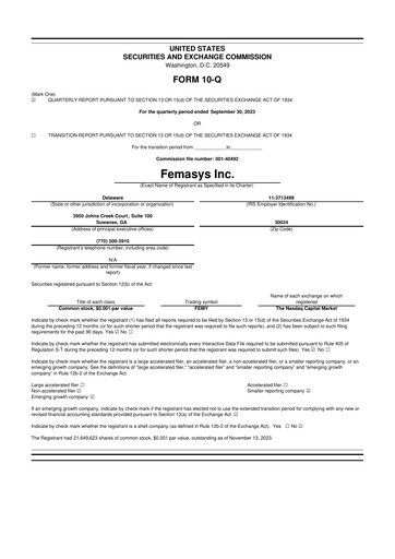 Vorschaubild Femasys 10-Q Quartalsbericht 2023 