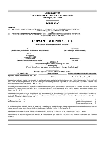 Miniature Roivant Sciences 10-Q Rapport trimestriel 2023 
