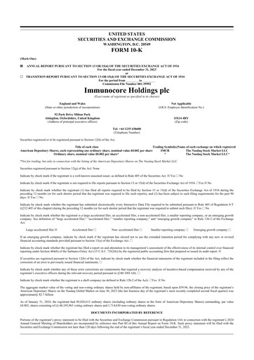 Thumbnail Immunocore 10-K Annual Report 2023