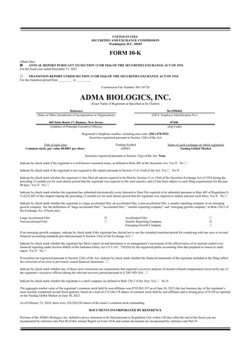 Thumbnail ADMA Biologics
 10-K Annual Report 2023