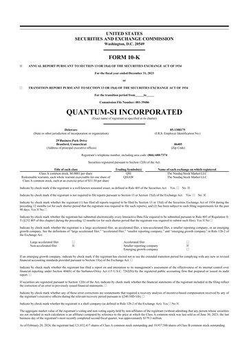 Vorschaubild Quantum-Si 10-K Jahresbericht 2023