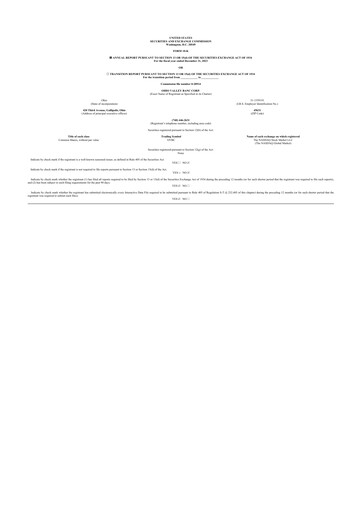 Thumbnail Ohio Valley Banc Corp 10-K Annual Report 2023