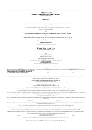 Thumbnail Global Ship Lease 20-F Annual Report 