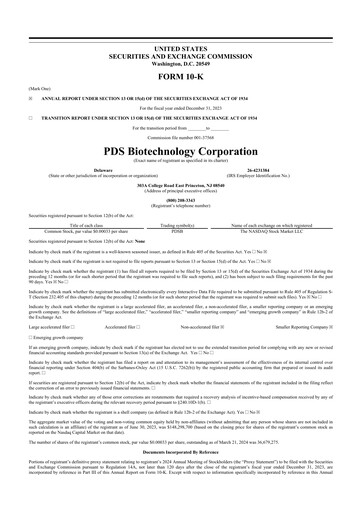 Thumbnail PDS Biotechnology
 10-K Annual Report 2023