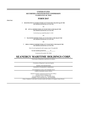 Thumbnail Seanergy Maritime 20-F Annual Report 2023