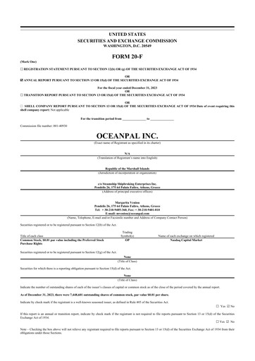 Thumbnail OceanPal 20-F Annual Report 2023