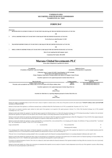 Thumbnail Murano Global Investments 20-F Annual Report 2023