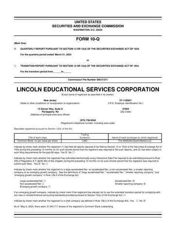 Thumbnail Lincoln Educational Services 10-Q Quarterly Report FY2024 
