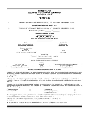 Thumbnail Taboola.com 10-Q Quarterly Report FY2024 