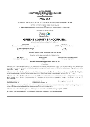 Thumbnail Greene County Bancorp 10-Q Quarterly Report FY2024 