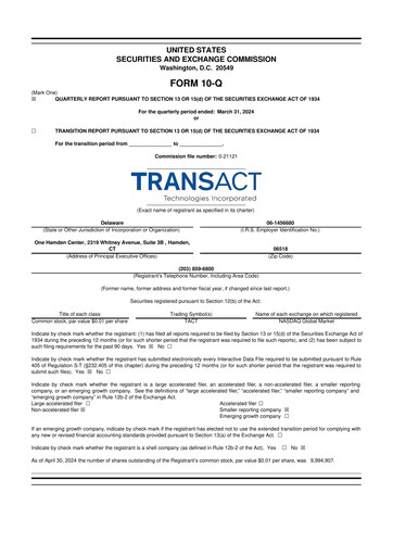Thumbnail TransAct Technologies 10-Q Quarterly Report FY2024 