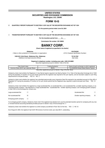 Thumbnail Bank7 10-Q Quarterly Report FY2024 