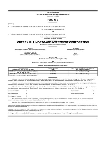 Thumbnail Cherry Hill Mortgage Investment 10-Q Quarterly Report FY2024 
