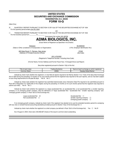 Thumbnail ADMA Biologics
 10-Q Quarterly Report FY2024 