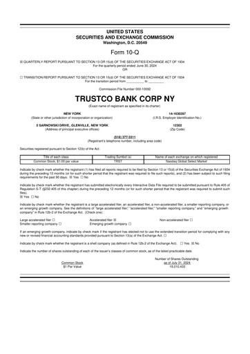 Thumbnail Trustco Bank 10-Q Quarterly Report FY2024 