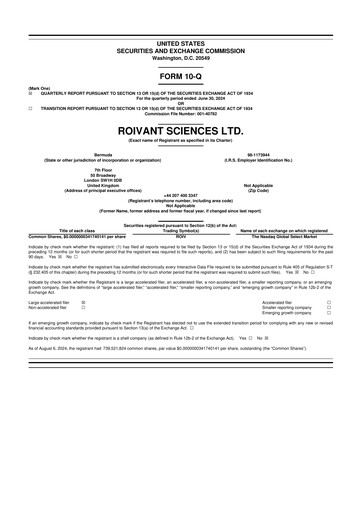 Miniature Roivant Sciences 10-Q Rapport trimestriel 2024 