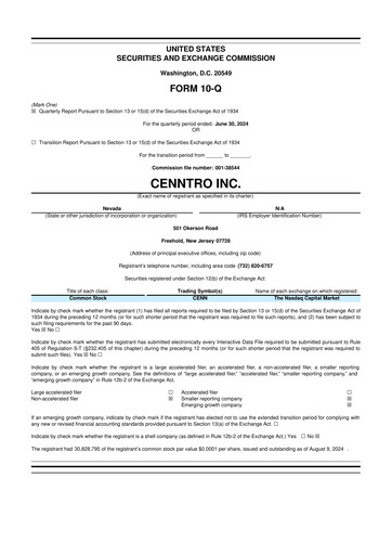Vorschaubild Cenntro Inc. 10-Q Quartalsbericht 2024 