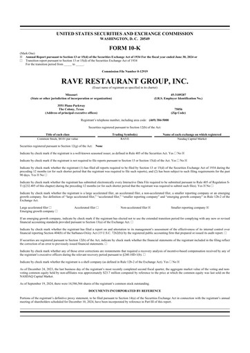 Thumbnail Rave Restaurant Group 10-K Annual Report 2024