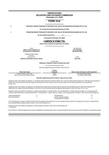 Thumbnail Taboola.com 10-Q Quarterly Report FY2024 