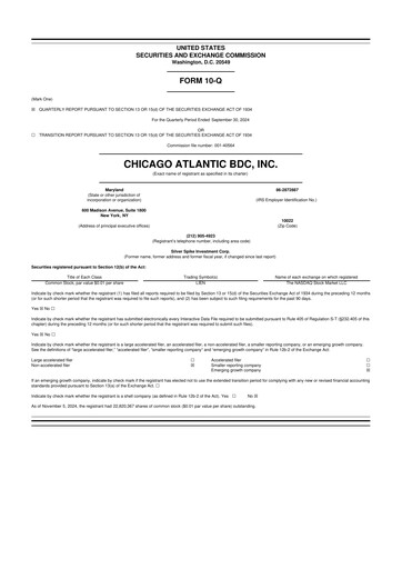 Miniature Chicago Atlantic BDC 10-Q Rapport trimestriel 2024 