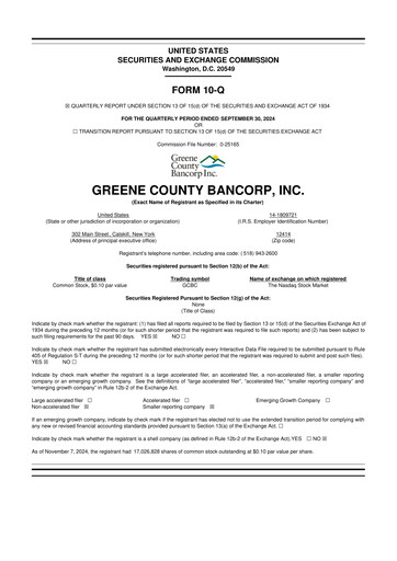 Thumbnail Greene County Bancorp 10-Q Quarterly Report FY2025 
