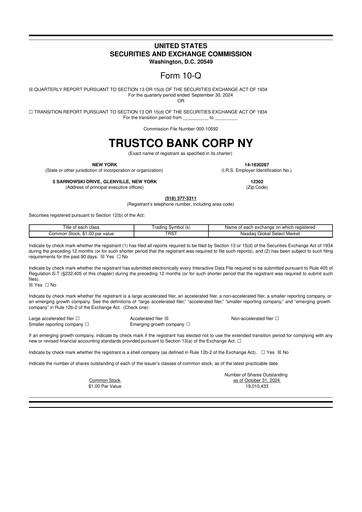Thumbnail Trustco Bank 10-Q Quarterly Report FY2024 