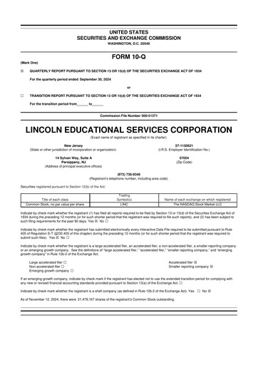 Thumbnail Lincoln Educational Services 10-Q Quarterly Report FY2024 