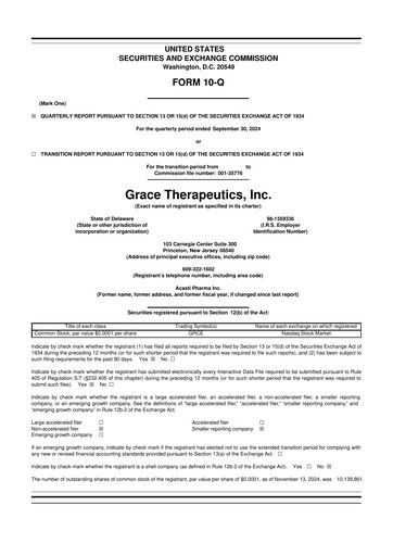Miniature Grace Therapeutics 10-Q Rapport trimestriel 2025 