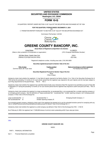 Thumbnail Greene County Bancorp 10-Q Quarterly Report FY2025 