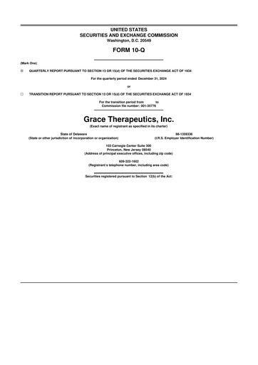 Miniature Grace Therapeutics 10-Q Rapport trimestriel 2025 