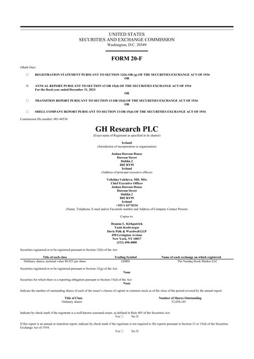 Thumbnail GH Research 20-F Annual Report 2024